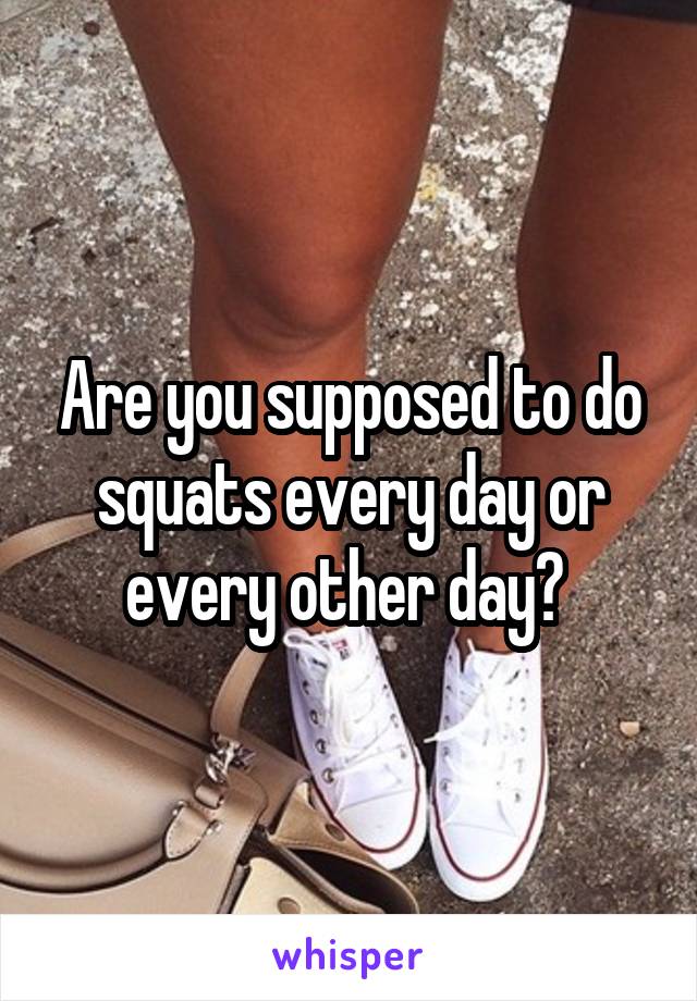 Are you supposed to do squats every day or every other day? 