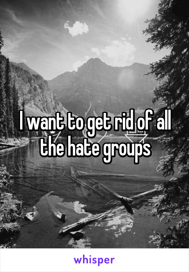 I want to get rid of all the hate groups