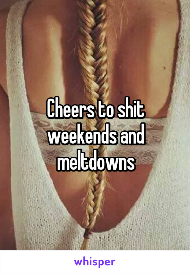 Cheers to shit weekends and meltdowns