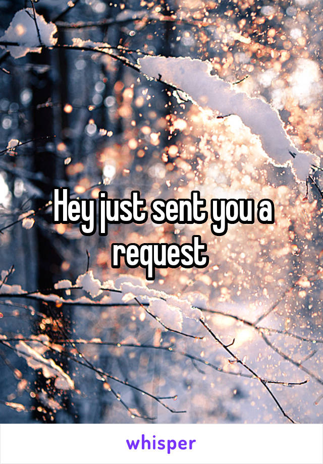 Hey just sent you a request 