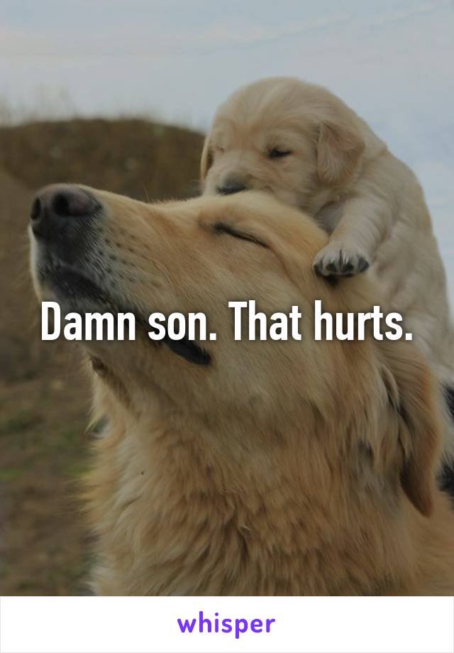Damn son. That hurts.