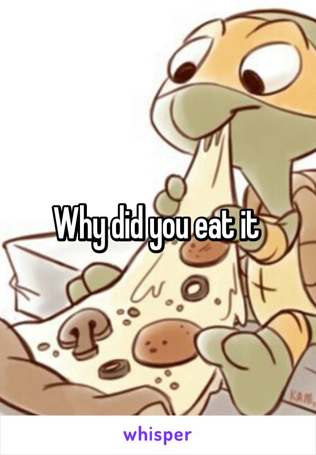 Why did you eat it 