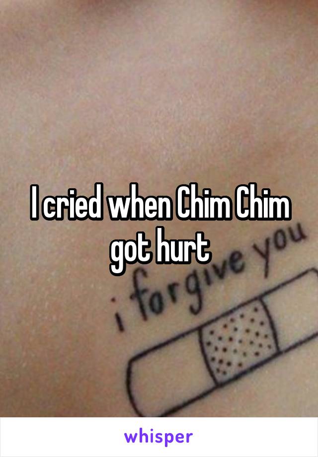 I cried when Chim Chim got hurt