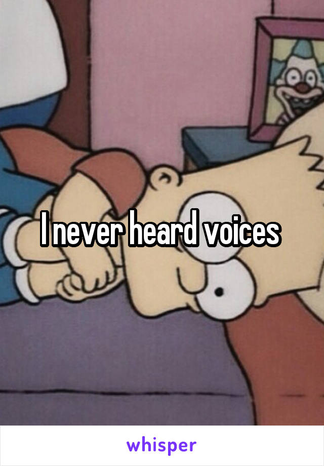 I never heard voices 