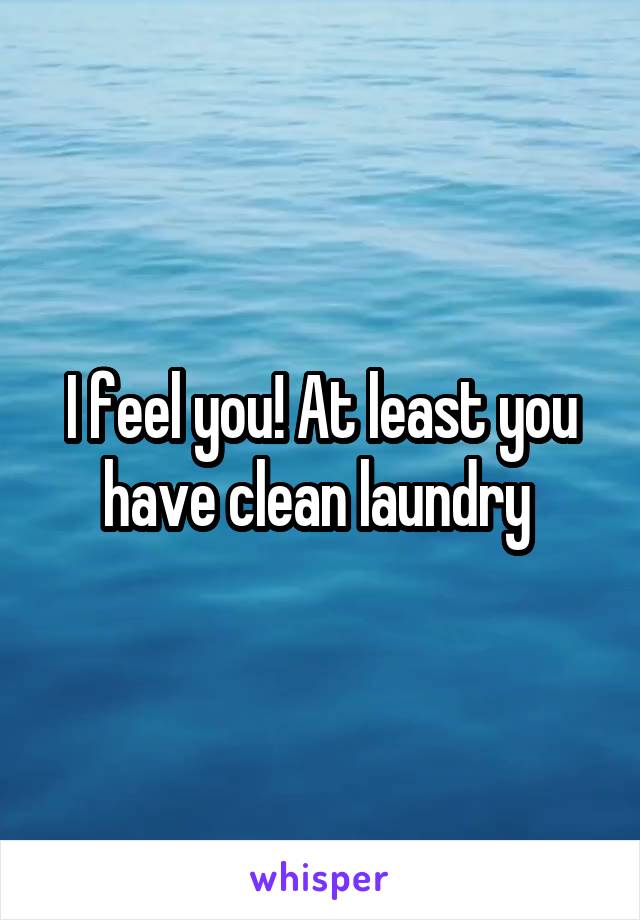 I feel you! At least you have clean laundry 