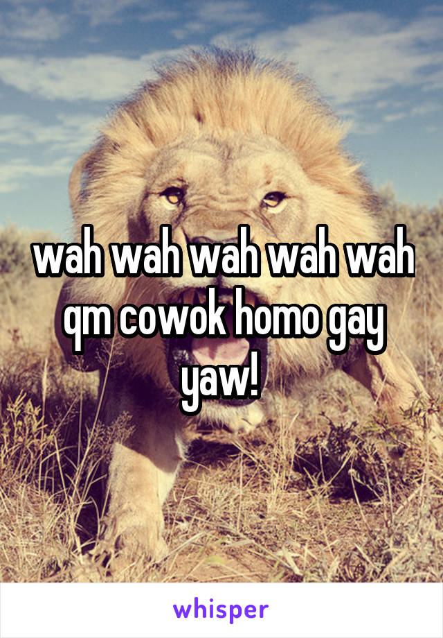 wah wah wah wah wah qm cowok homo gay yaw! 