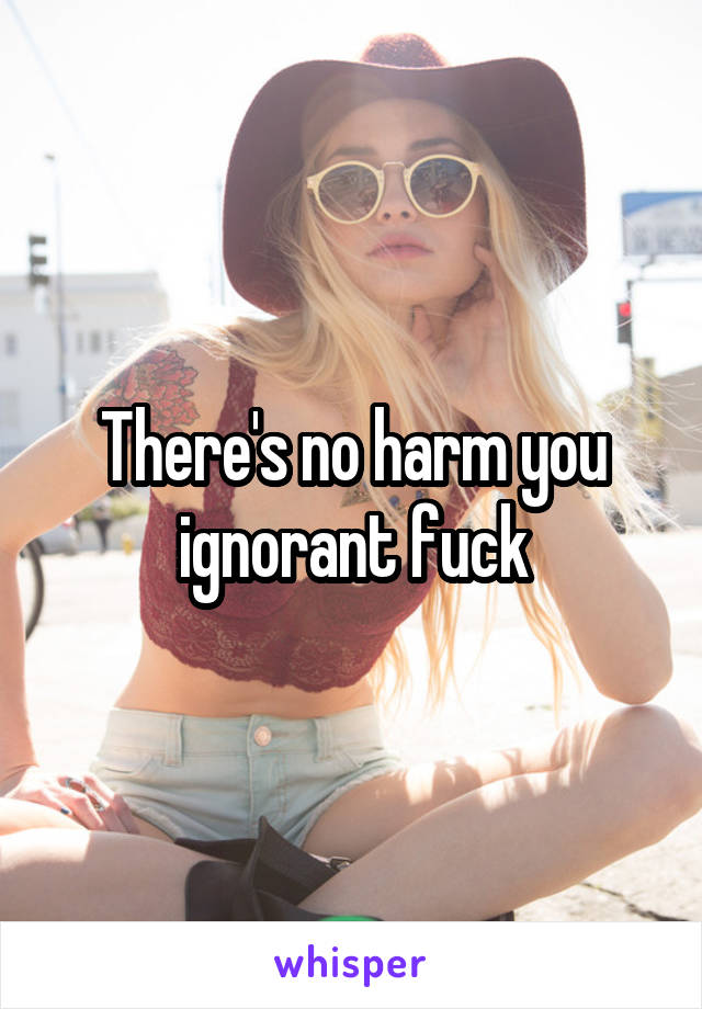 There's no harm you ignorant fuck