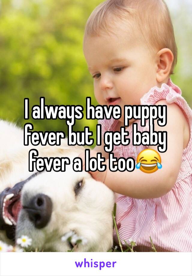 I always have puppy fever but I get baby fever a lot too😂