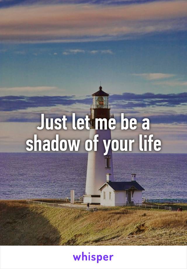 Just let me be a shadow of your life