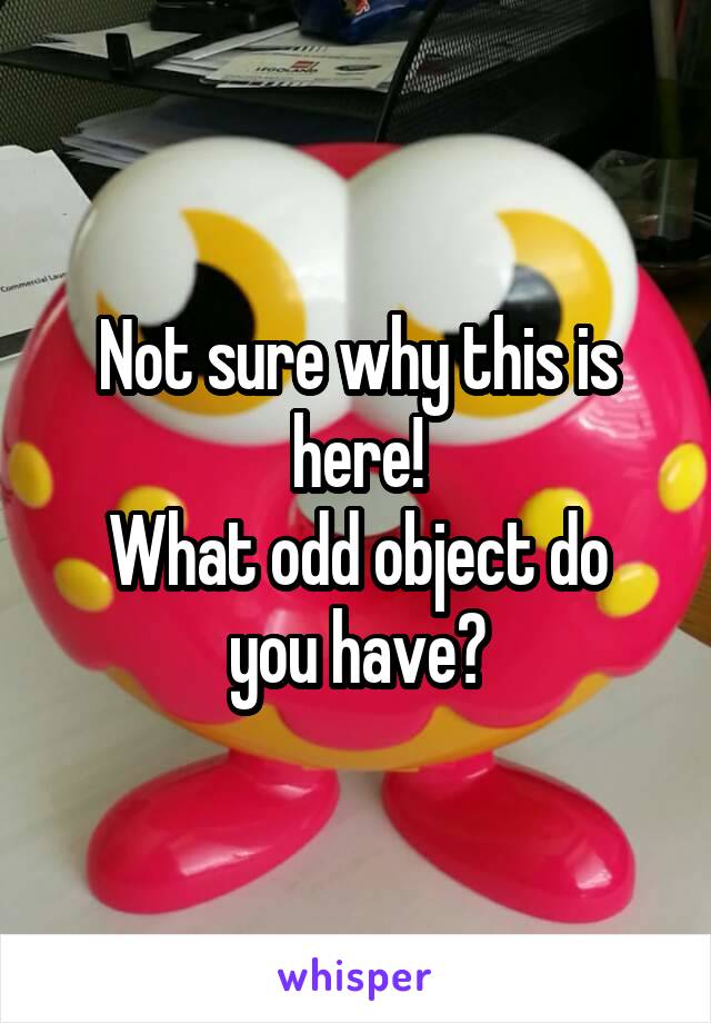 Not sure why this is here!
What odd object do you have?