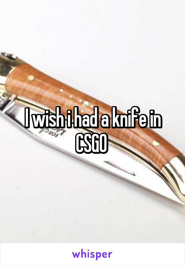 I wish i had a knife in CSGO 