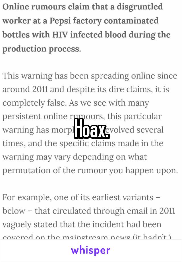 Hoax.