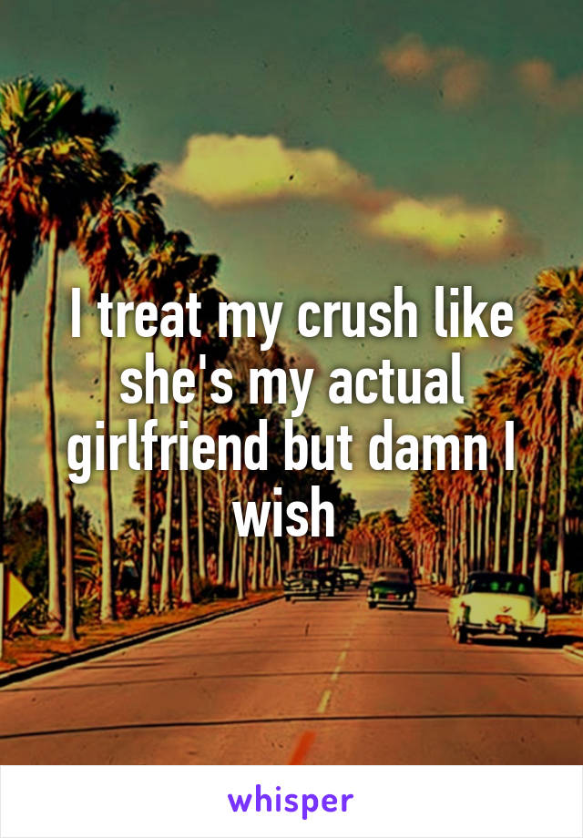 I treat my crush like she's my actual girlfriend but damn I wish 