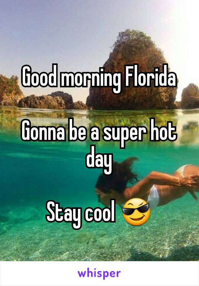 Good morning Florida

Gonna be a super hot day

Stay cool 😎