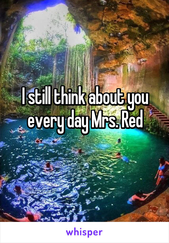 I still think about you every day Mrs. Red
