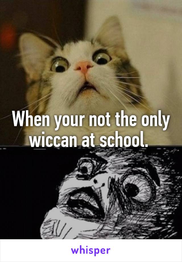 When your not the only wiccan at school. 