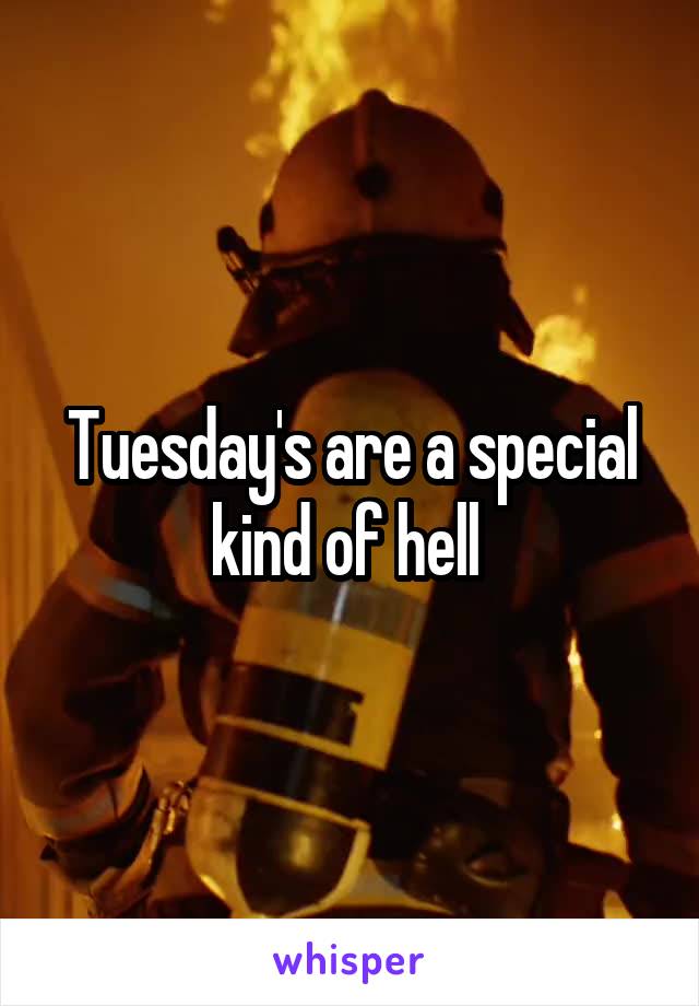 Tuesday's are a special kind of hell 