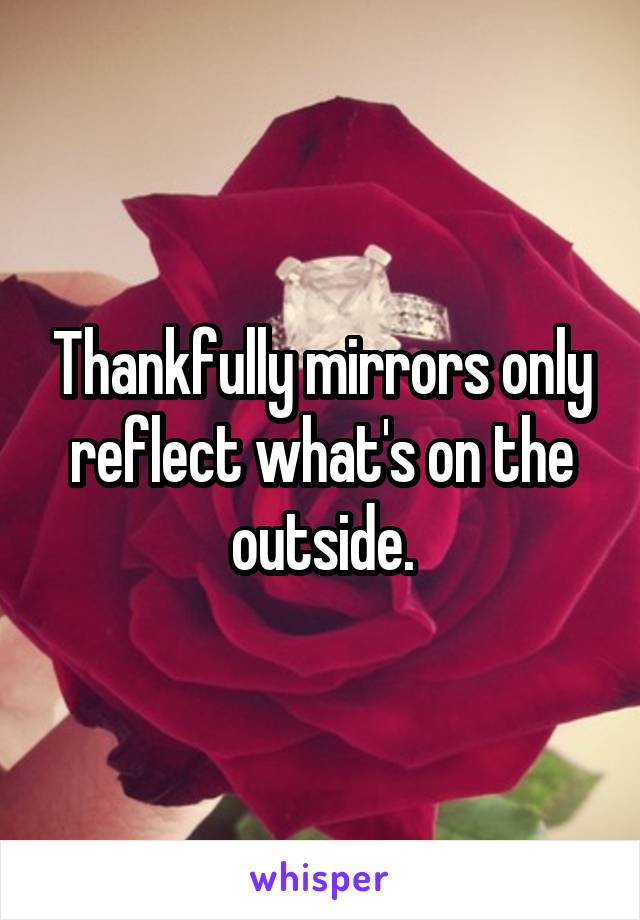 Thankfully mirrors only reflect what's on the outside.