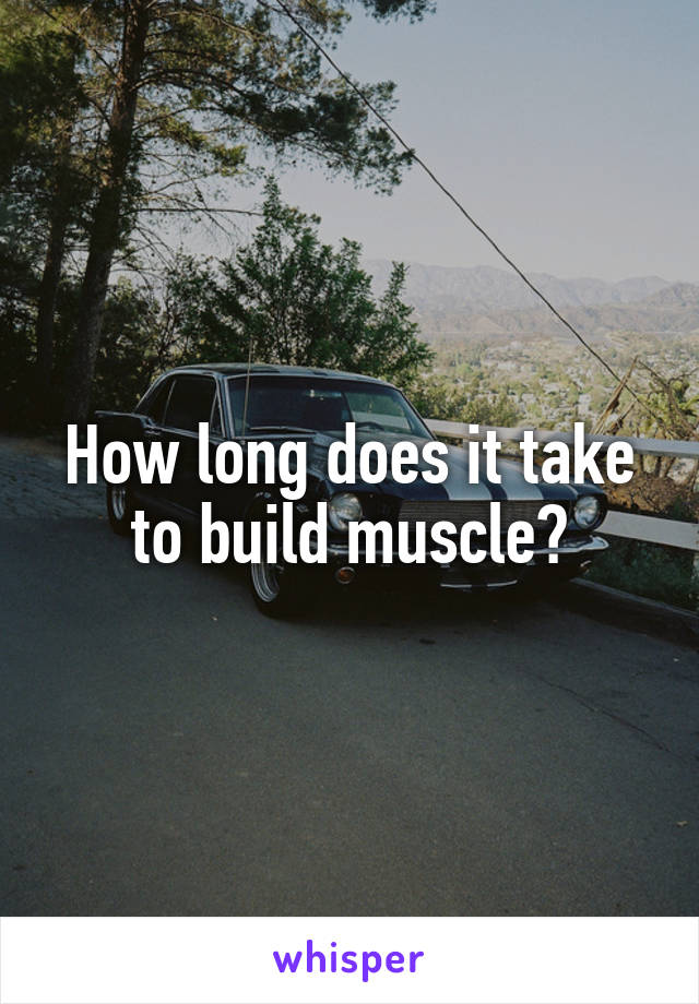 How long does it take to build muscle?