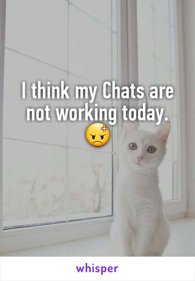 I think my Chats are not working today.
😡