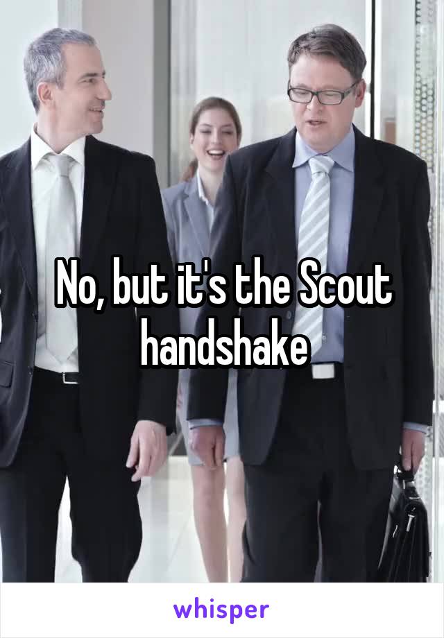 No, but it's the Scout handshake