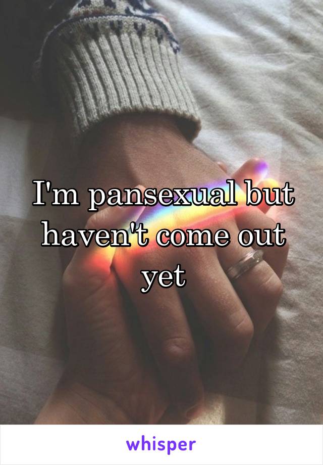 I'm pansexual but haven't come out yet