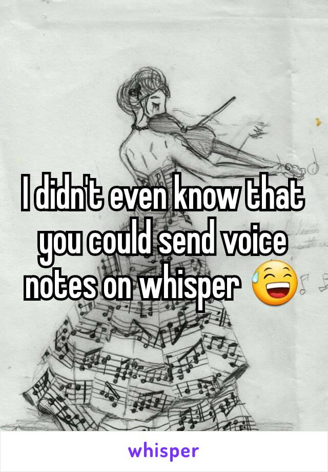 I didn't even know that you could send voice notes on whisper 😅