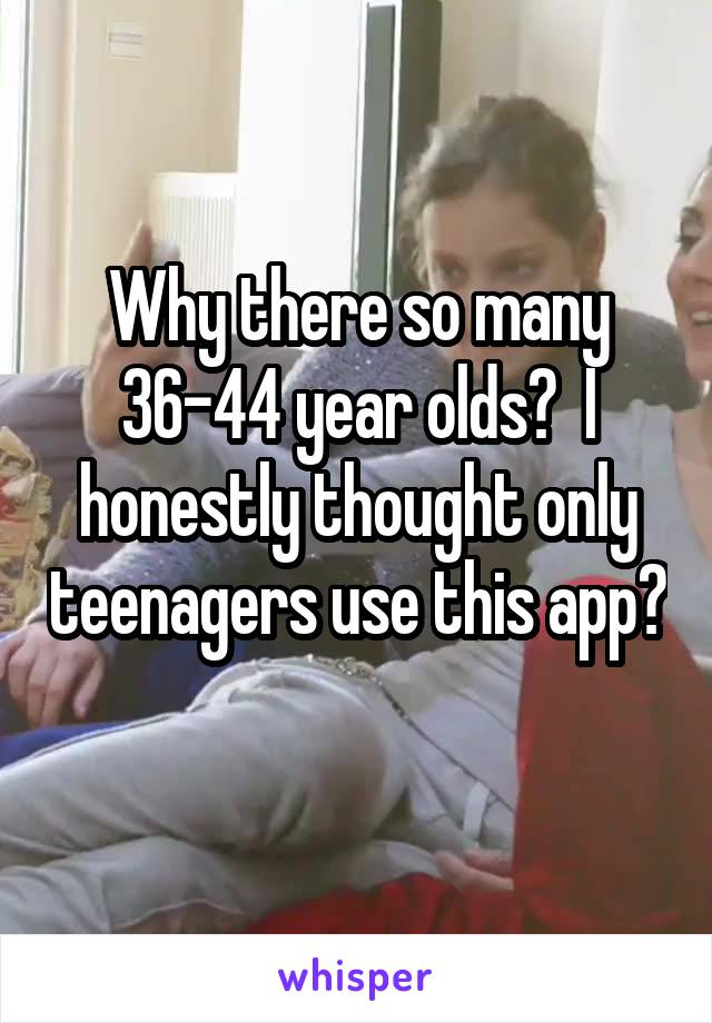 Why there so many 36-44 year olds?  I honestly thought only teenagers use this app? 