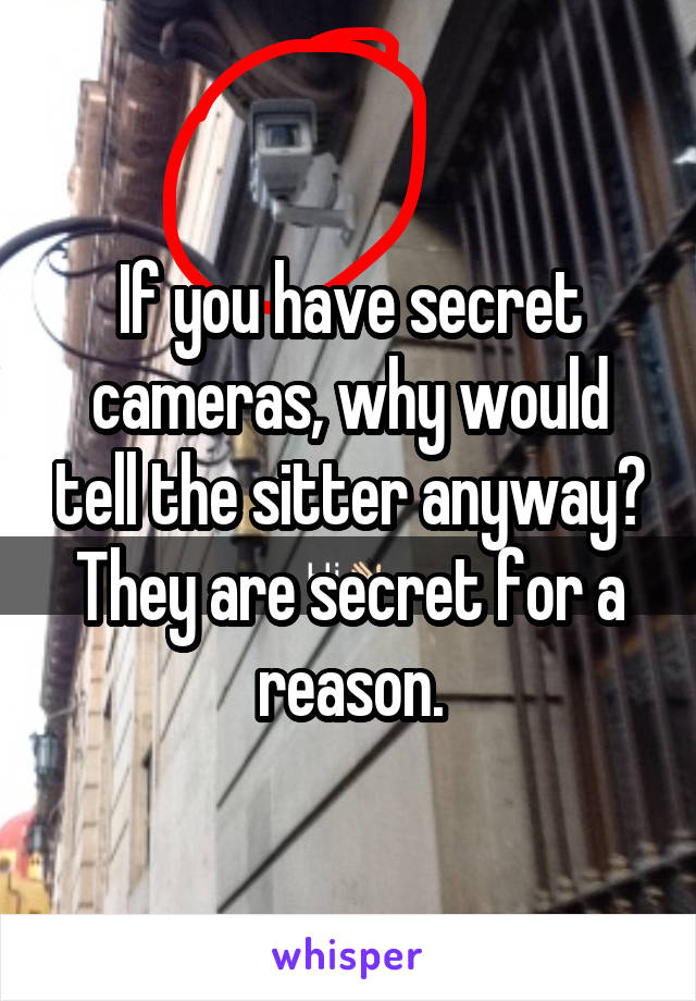 If you have secret cameras, why would tell the sitter anyway?
They are secret for a reason.