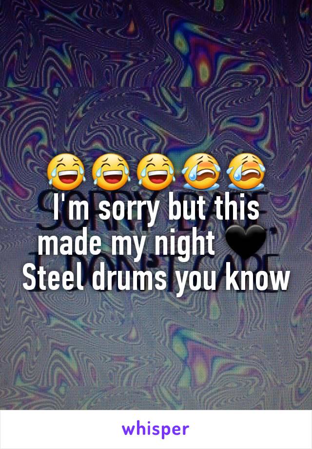 😂😂😂😭😭
I'm sorry but this made my night 🖤 
Steel drums you know