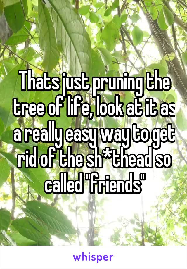 Thats just pruning the tree of life, look at it as a really easy way to get rid of the sh*thead so called "friends"