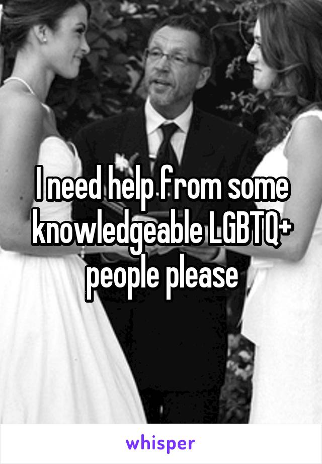 I need help from some knowledgeable LGBTQ+ people please