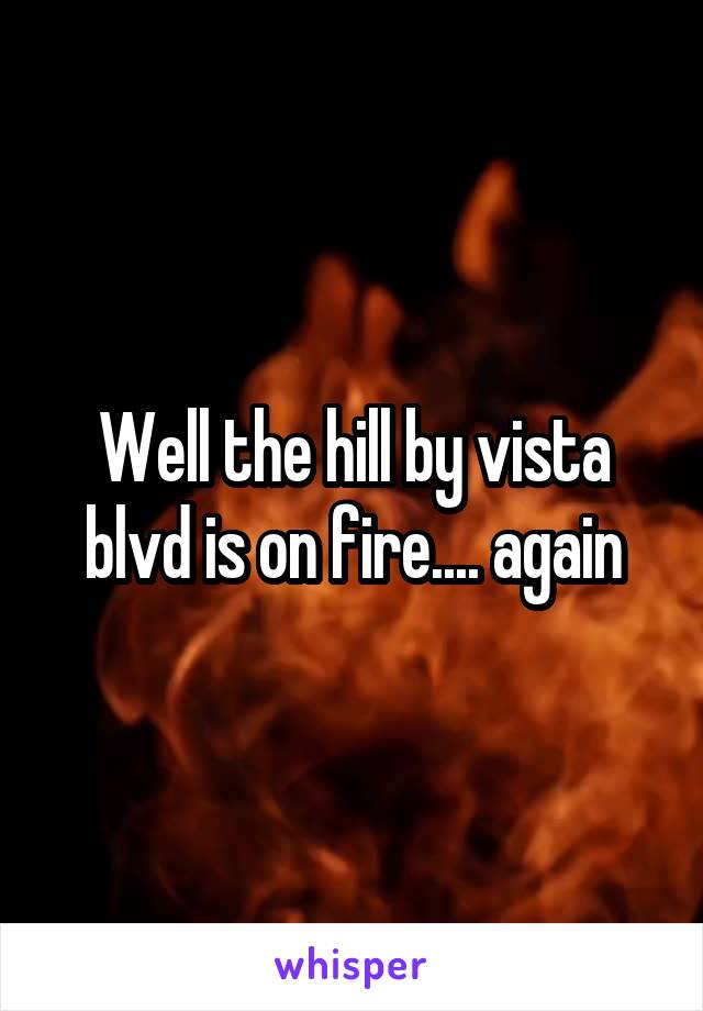 Well the hill by vista blvd is on fire.... again