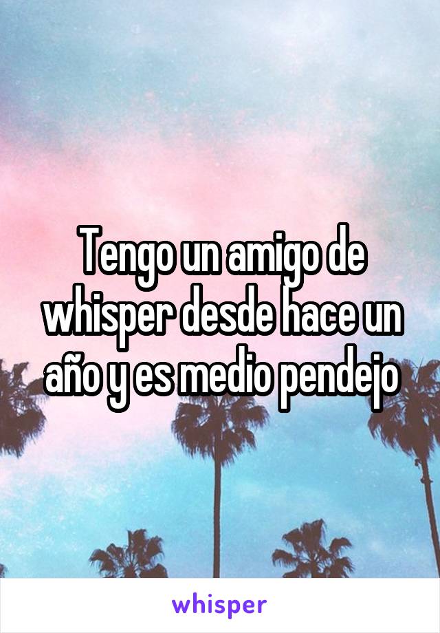 Tengo un amigo de whisper desde hace un año y es medio pendejo