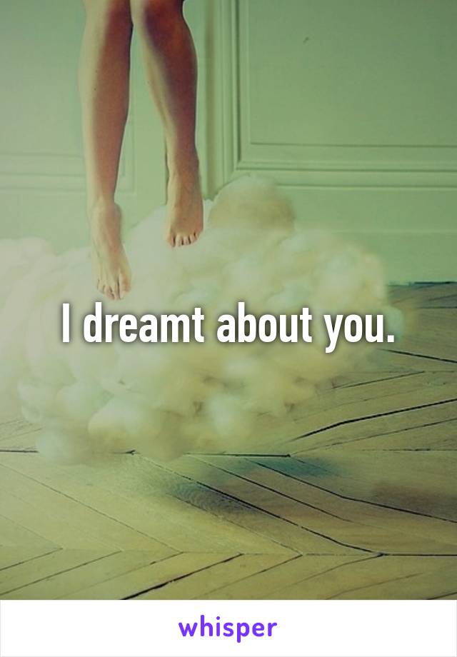 I dreamt about you.