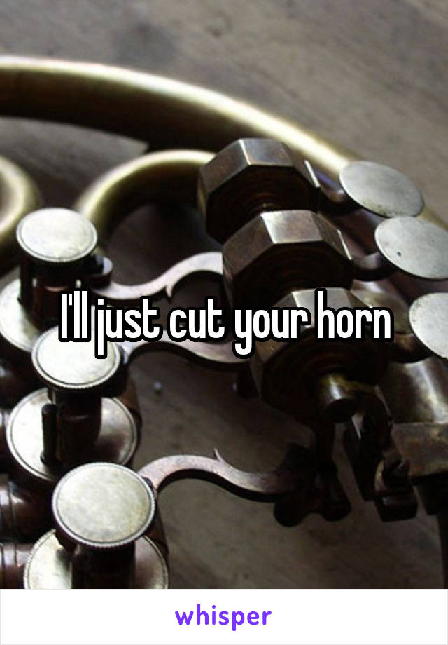 I'll just cut your horn