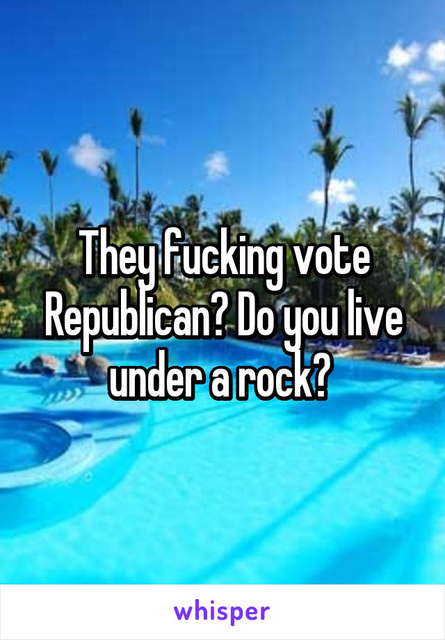 They fucking vote Republican? Do you live under a rock? 