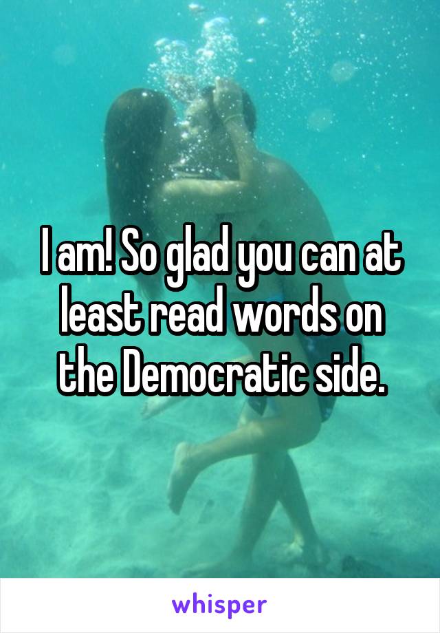 I am! So glad you can at least read words on the Democratic side.