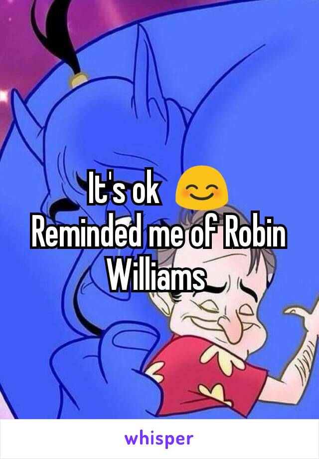 It's ok  😊
Reminded me of Robin Williams 