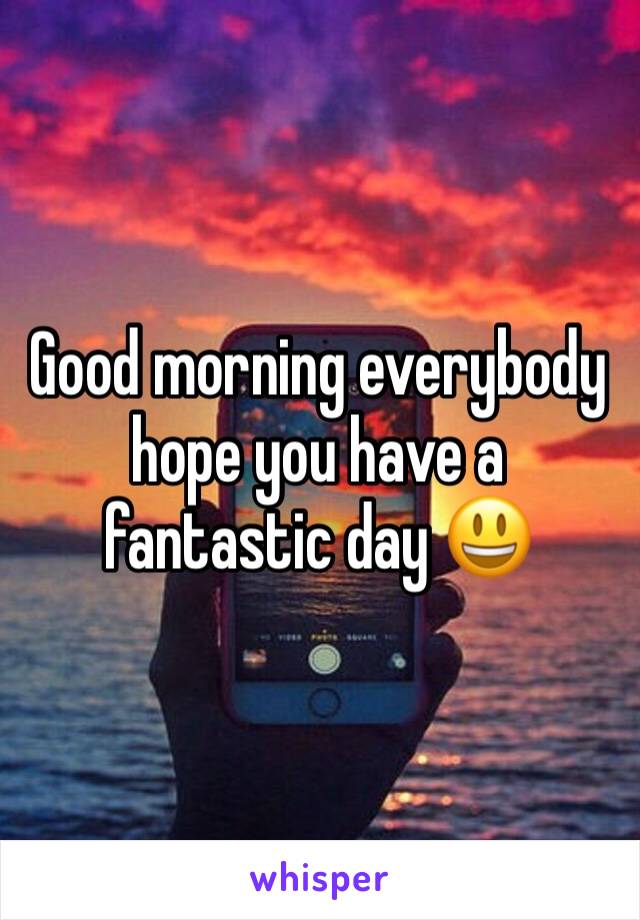 Good morning everybody hope you have a fantastic day 😃