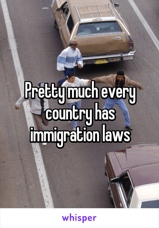 Pretty much every country has immigration laws