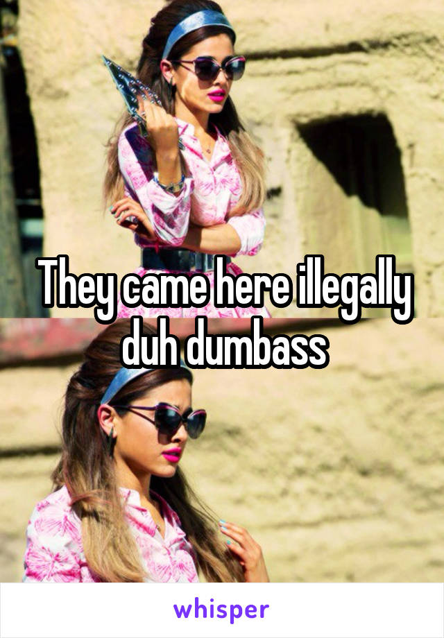 They came here illegally duh dumbass