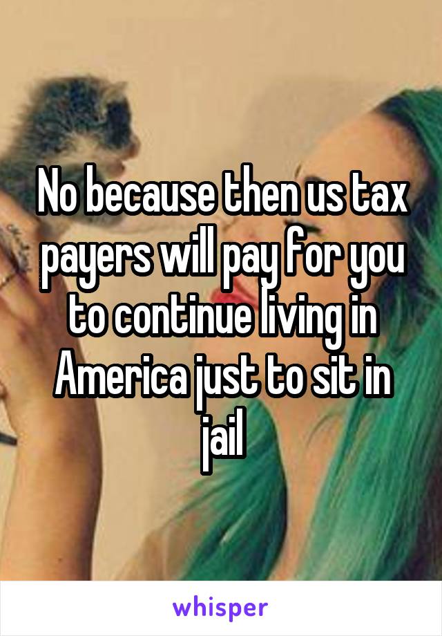 No because then us tax payers will pay for you to continue living in America just to sit in jail