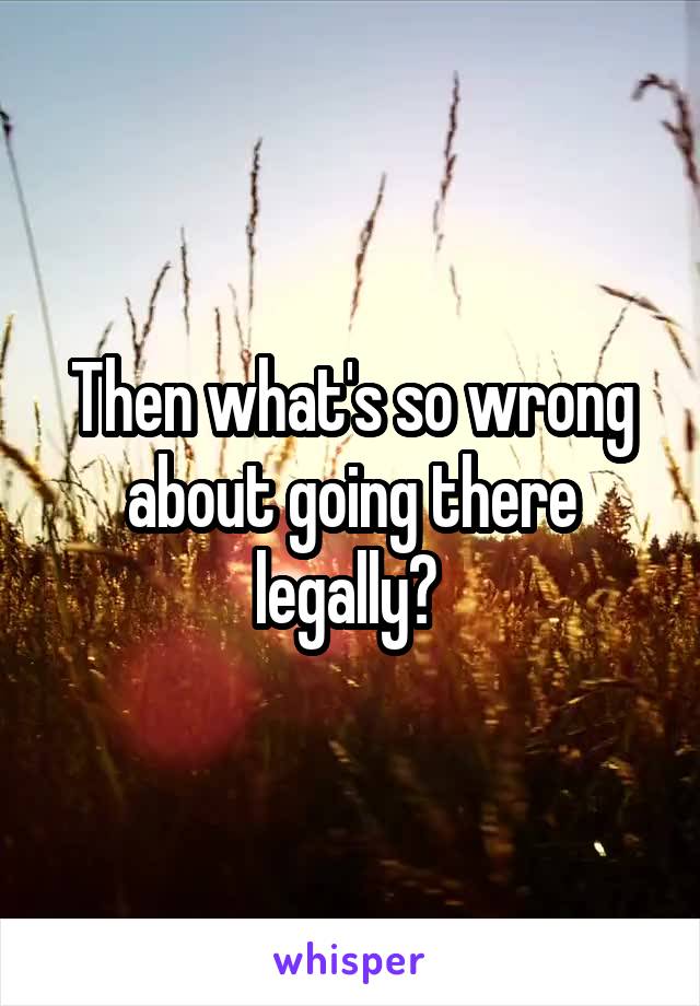 Then what's so wrong about going there legally? 