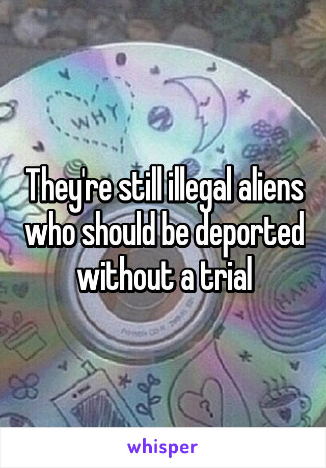 They're still illegal aliens who should be deported without a trial