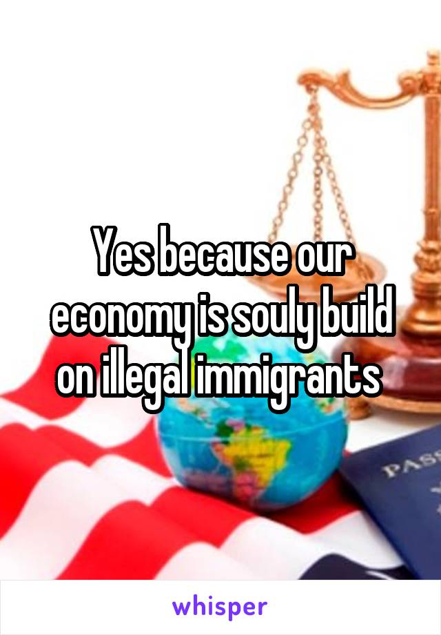 Yes because our economy is souly build on illegal immigrants 