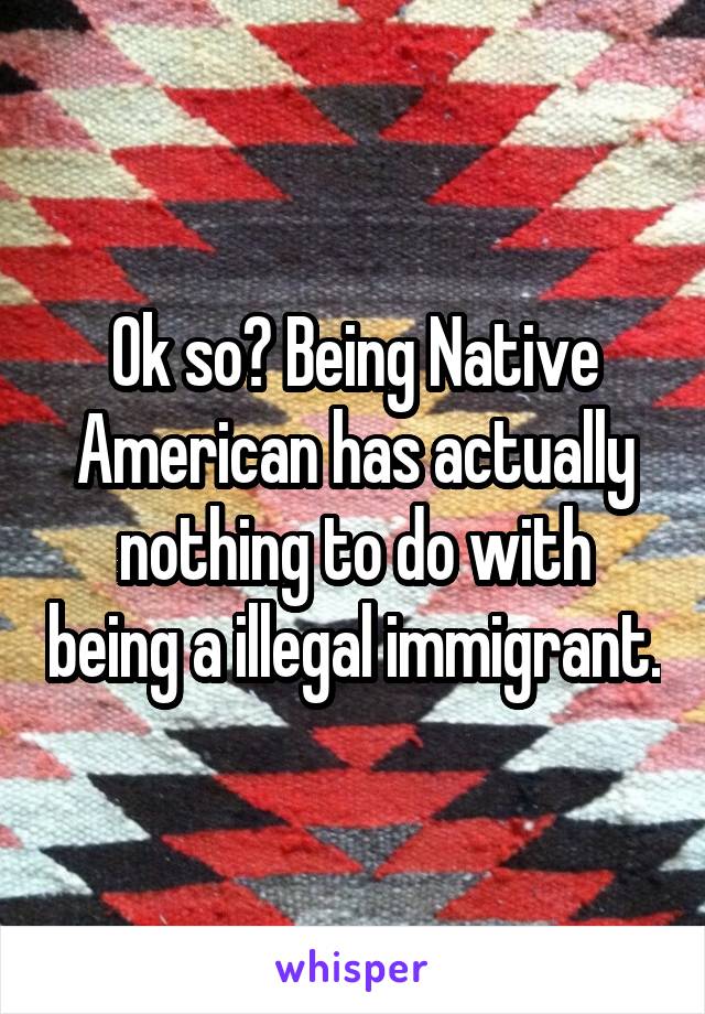 Ok so? Being Native American has actually nothing to do with being a illegal immigrant.