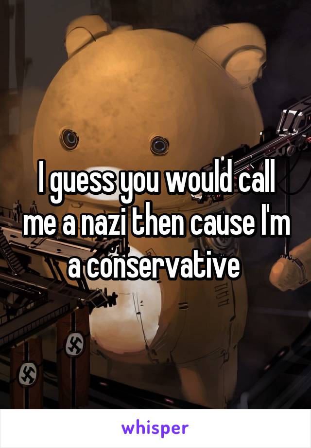 I guess you would call me a nazi then cause I'm a conservative 