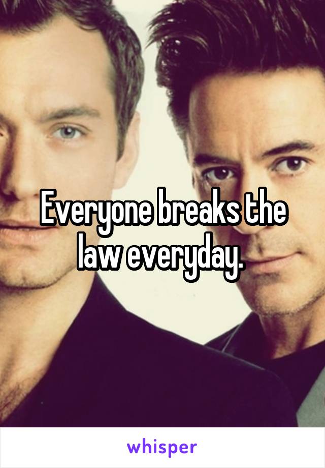 Everyone breaks the law everyday. 