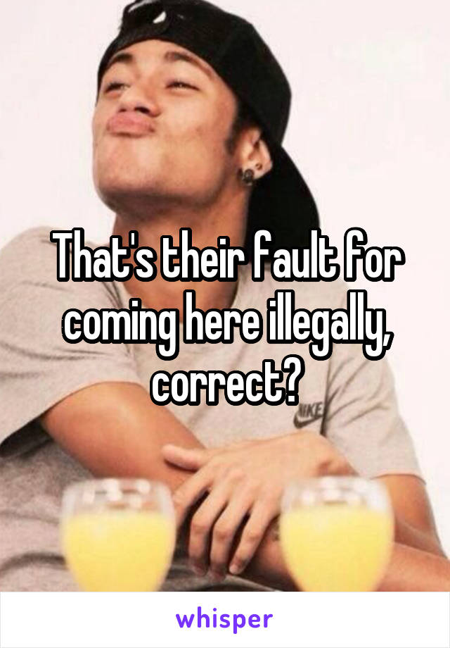 That's their fault for coming here illegally, correct?